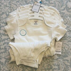 Carter's Soft White Baby Bodysuits